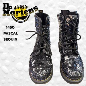 Doc Martens1460 PASCAL Sequin Boots, Ladies Size 7 - 8 Hole